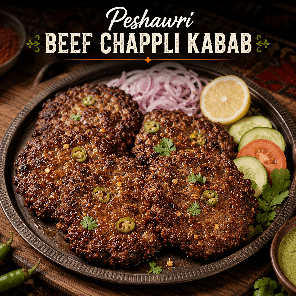 Peshawri Beef Chappli Kabab