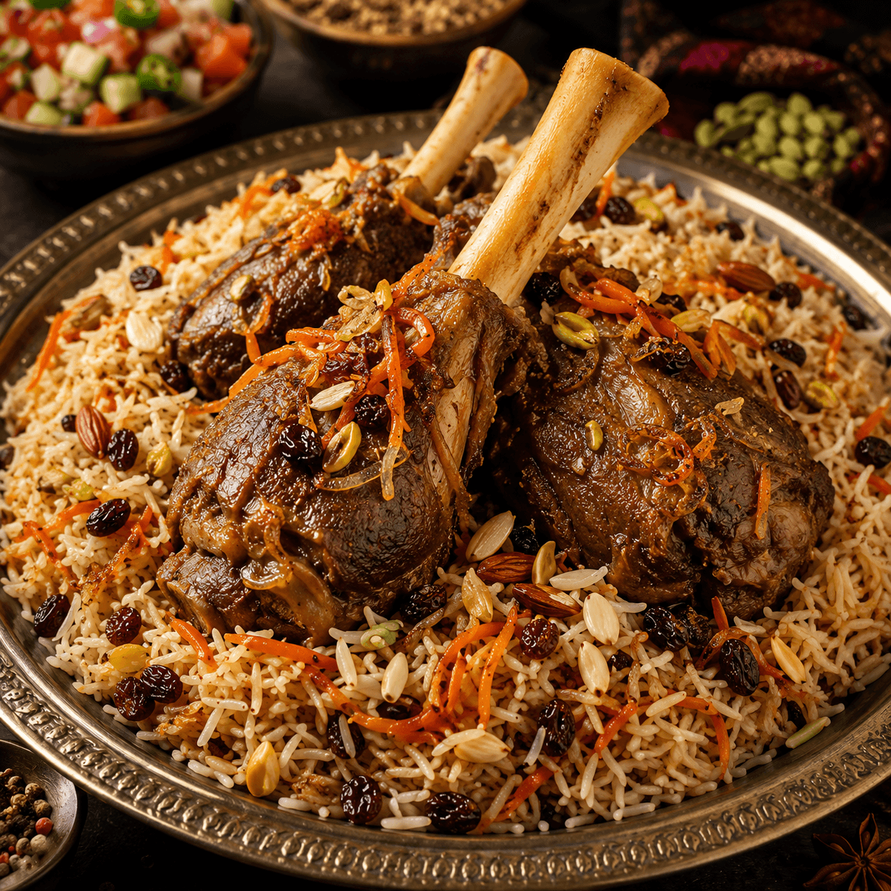 Kabli Pulao with Lamb Shanks